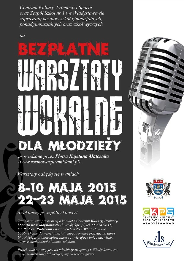 Bezpłatne warsztaty wokalne dla młodzieży!