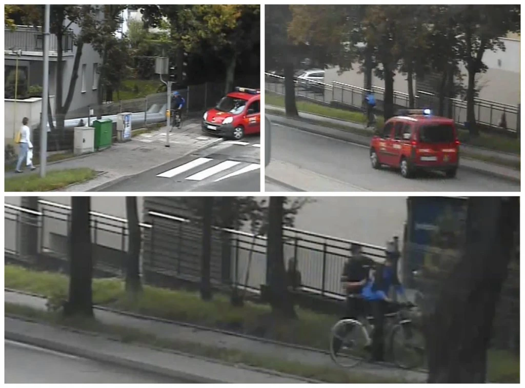 Pościg za rowerzystą, który przejechał na czerwonym świetle