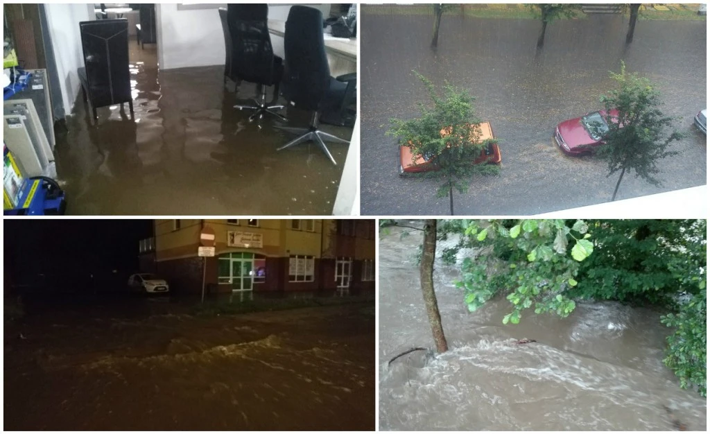 Ulewa na Pomorzu. Wylały rzeki, zalane są budynki i drogi