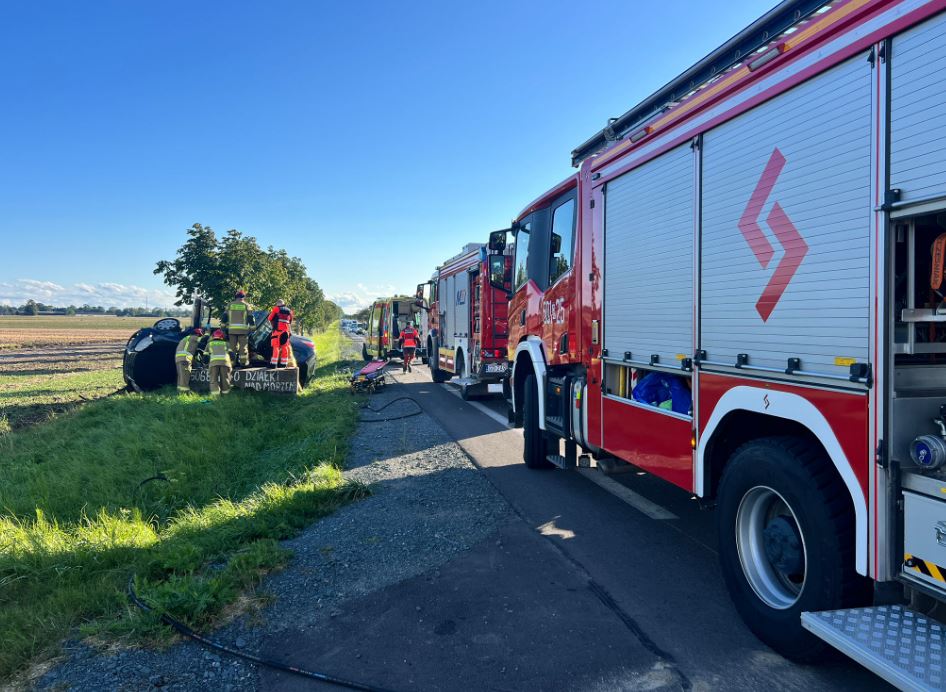 Wypadek na trasie Puck–Celbowo. 37-latek trafił do szpitala