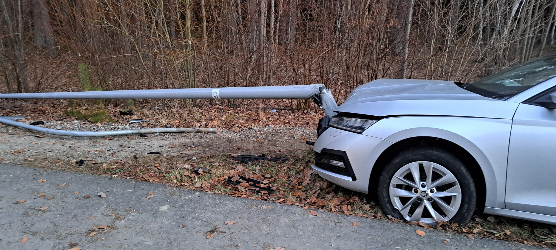 W Strzebielinie uderzył w przydrożną lampę oświetleniową. Policja podała przyczynę