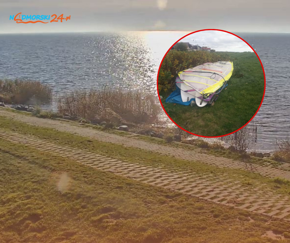 Opublikowali zdjęcie z pozostawionym sprzętem do windsurfingu w Chałupach. Sołtys zagroził utylizacją