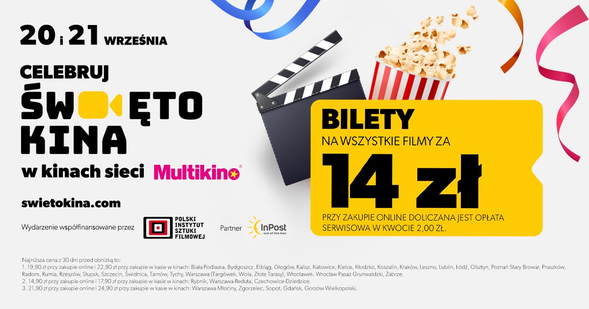 Święto Kina nadchodzi! Przez dwa dni bilety na seanse w Multikinie tylko za 14 zł!