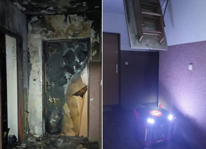 Groźny pożar w budynku mieszkalnym. Strażacy walczyli z gęstym dymem