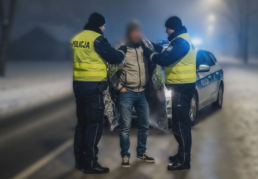 W trampkach i wiatrówce chciał przejść z Gdańska do Poznania. Przy 8-stopniowym mrozie