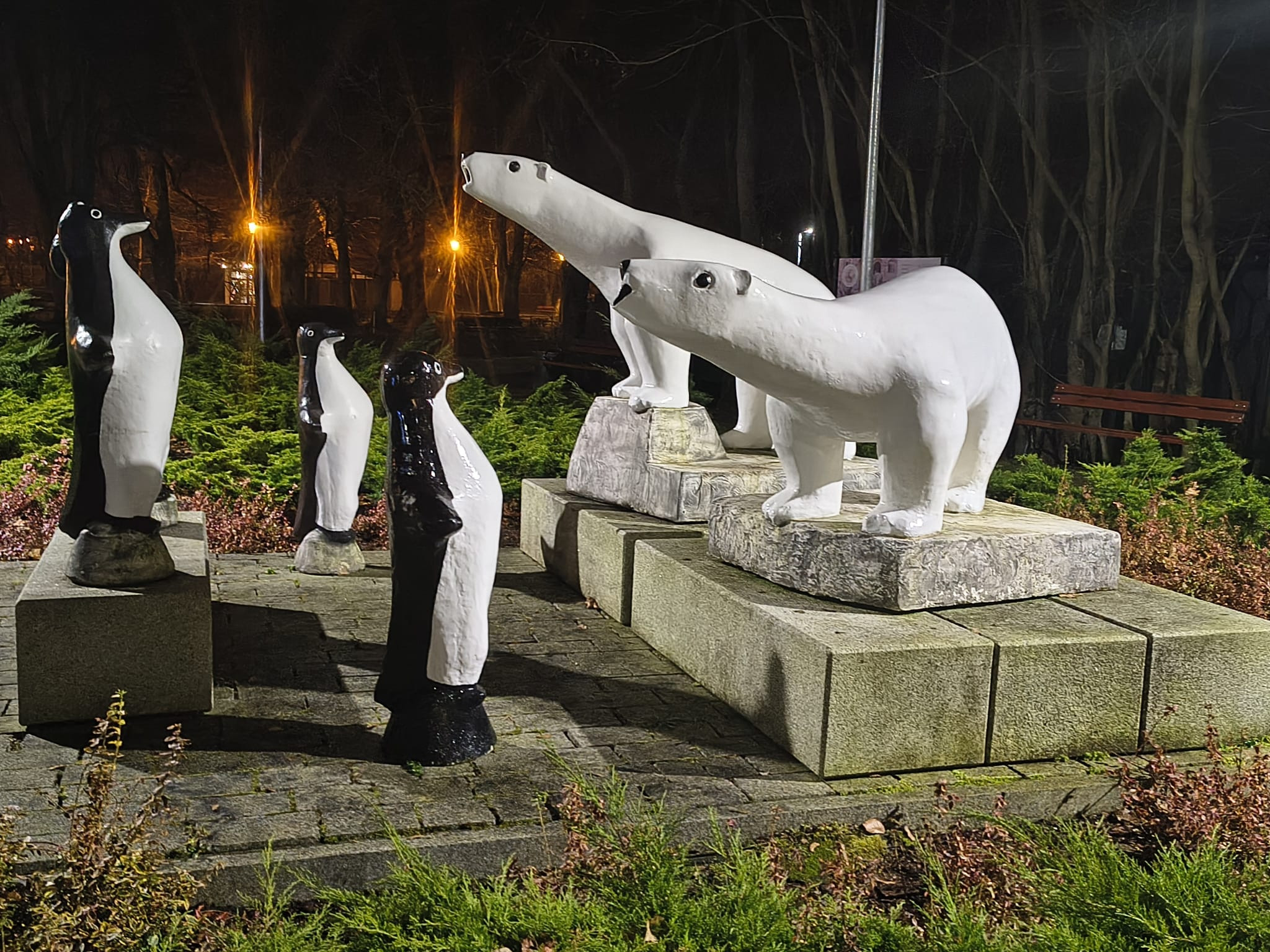 "Nie znaliśmy dotąd takiej praktyki by w Wejherowie był skansen Arktyki". Historia rzeźb niedźwiedzia polarnego i pingwinów