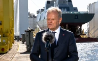 Chrzest ORP 'Wicher'. Tusk: 'Potencjalny napastnik zastanowi się wiele razy zanim podejmie wrogie działania'