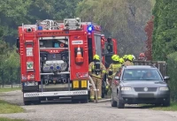 Pożar kotłowni. Ogień z pieca przeniósł się na składowane drewno