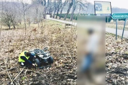  Wjechał quadem w zarośla. Świadek powiadomił policję