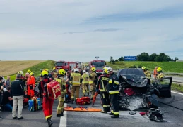 Wypadek na A1. Kilkumiesięcznym dzieckiem zajęła się funkcjonariuszka straży granicznej