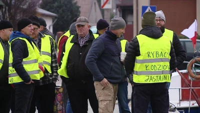 Protest rybaków w Kuźnicy