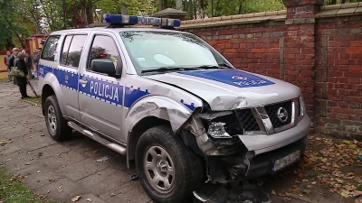 Wypadek z udziałem policji na ul. Sobieskiego
