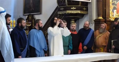 Inscenizacja Misterium - Droga Pojmania po raz pierwszy na Kalwarii Wejherowskiej fot. Leszek Spigarski