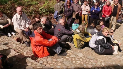 Pielgrzymi na Kalwarii Wejherowskiej