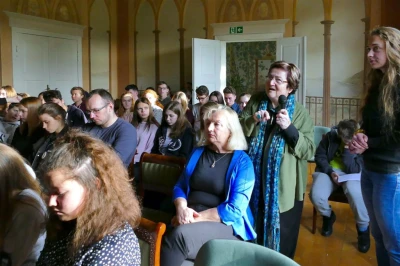 Twórcy filmu "Kamerdyner" w Muzeum PiMKP w Wejherowie, 16.11.2017, fot. Leszek Spigarski