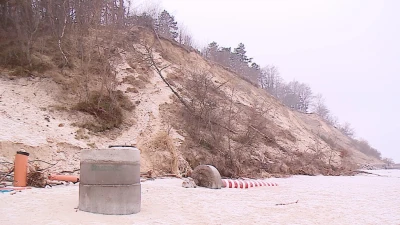 Półwysep Helski: Zniszczone po sztormach plaże - 2.02.2017 fot. TTM