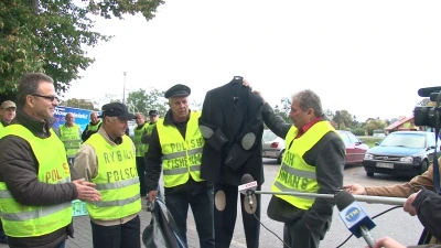 Protest rybaków w Krokowej