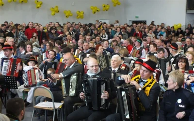 DJK Bojano 2016. Rekord Polski w jednoczesnej grze na akordeonach pobity - fot. Leszek Spigarski