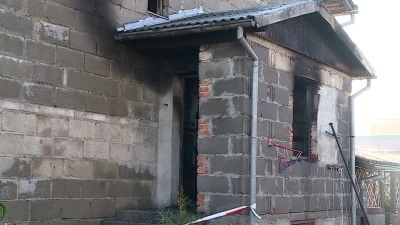 Pożar domu w Strzebielinie
