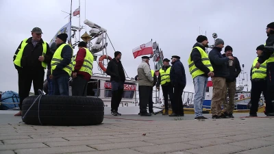 Protest rybaków w Kuźnicy