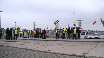 Protest rybaków w Kuźnicy