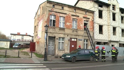 Runęła ściana kamienicy w Wejherowie