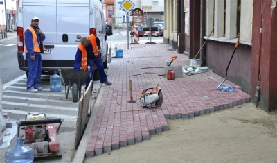 Remont chodnika ulicy Kościuszki w Wejherowie - fot. Leszek Spigarski