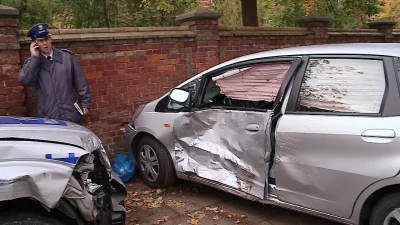 Wypadek z udziałem policji na ul. Sobieskiego