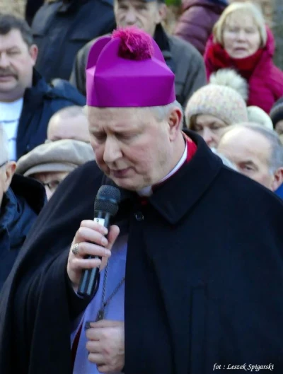 Kalwaria Wejherowska: Ks. Bp Wiesław Szlachetka przewodniczy Drodze Krzyżowej - fot. Leszek Spigarski