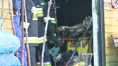 Pożar centrum ogrodniczego w Celbowie