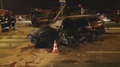 Wypadek samochodu osobowego z samochodem pożarniczym