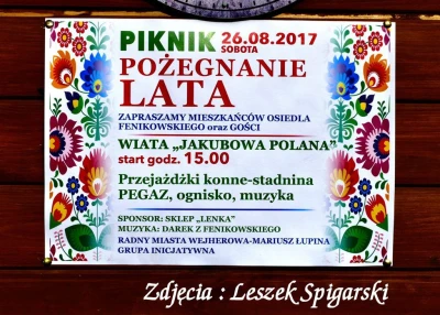 Piknik Pożegnanie Lata Jakubowej Polanie