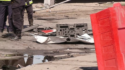 Wypadek tira i trolejbusa w Gdyni