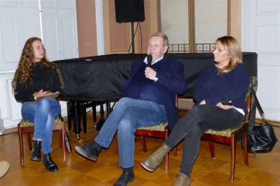 Twórcy filmu "Kamerdyner" w Muzeum PiMKP w Wejherowie, 16.11.2017, fot. Leszek Spigarski