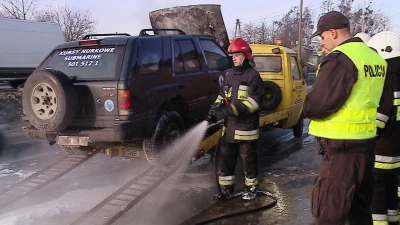 Pożar samochodu w Redzie