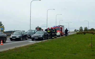 Kolizja przy rondzie Solidarności w Wejherowie