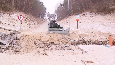 Półwysep Helski: Zniszczone po sztormach plaże - 2.02.2017 fot. TTM