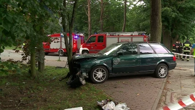 Pijany kierowca uderzył w drzewo