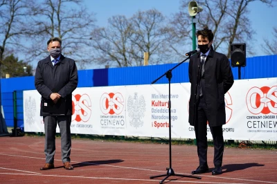 Uroczystość wmurowania aktu erekcyjnego pod budowę internatu sportowego w COS w Cetniewie