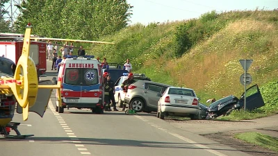 Gnieżdżewo. Wypadek na skrzyżowaniu.