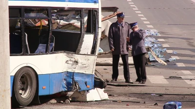 Wypadek tira i trolejbusa w Gdyni