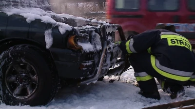 Pożar samochodu w Redzie