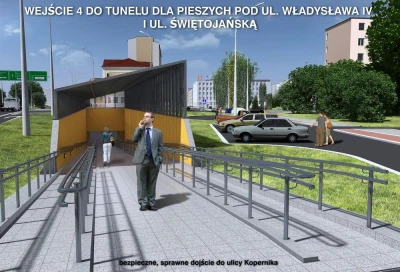 wejście nr 4 do tunelu dla pieszych