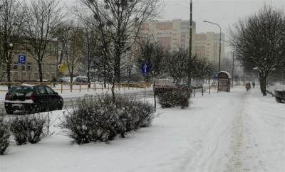 Wejherowo  - zimowa aura na osiedlowych ulicach (8.02.2017) - fot. Leszek Spigarski