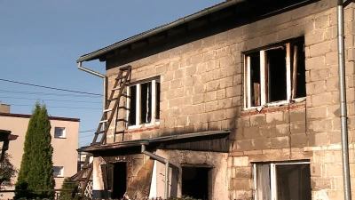 Pożar domu w Strzebielinie