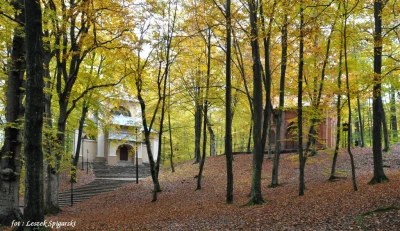 Kapliczki Kalwarii Wejherowskiej spowite jesienią
