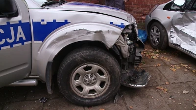Wypadek z udziałem policji na ul. Sobieskiego