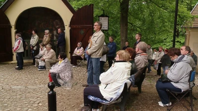 Pielgrzymi na Kalwarii Wejherowskiej