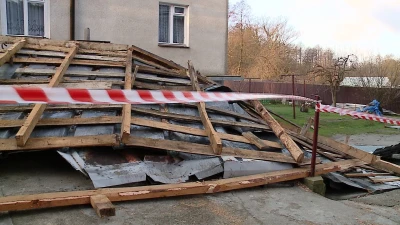 Wichura zerwała dach w Gościcinie