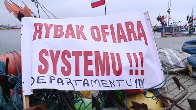 Protest rybaków w Kuźnicy